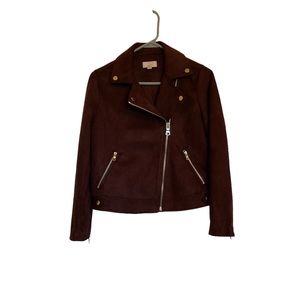 LOFT Dark Plum Leather Jacket